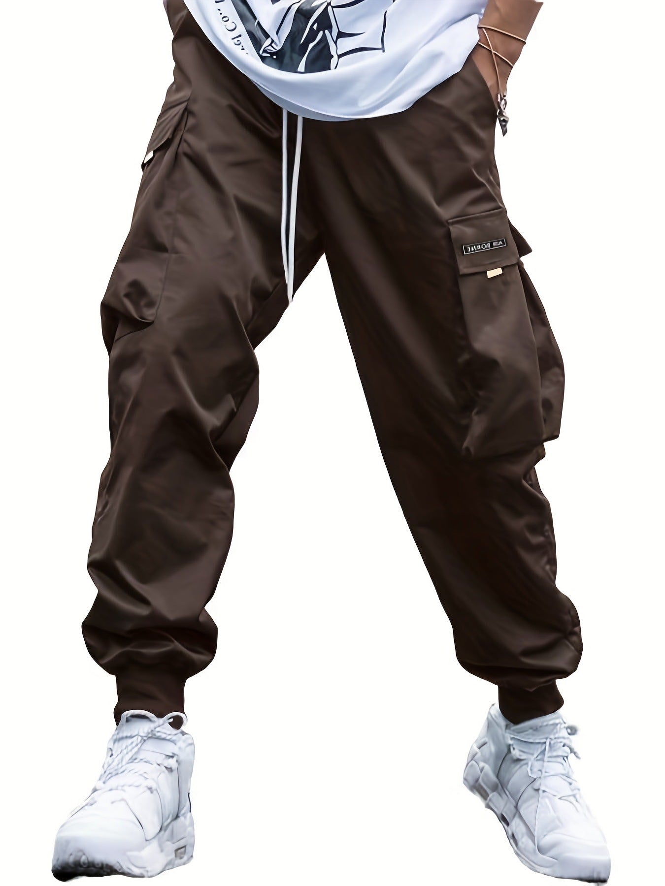 Men's Multi-Pocket Cargo Joggers Dark Brown Cargo Pants