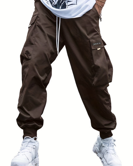 Men's Multi-Pocket Cargo Joggers Dark Brown Cargo Pants