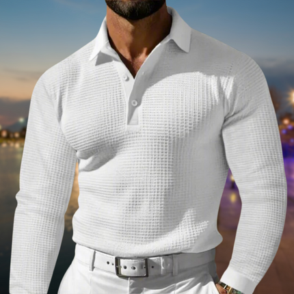 Simeon | Luxe Polo Sweater White Sweater