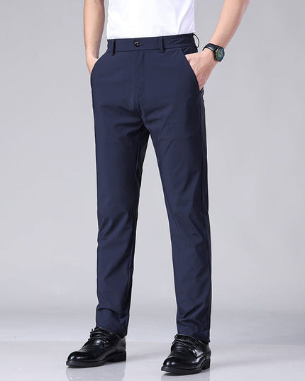 Lucas | Elegant elastic trousers Navy blue Pants