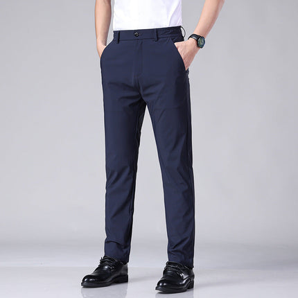 Lucas | Elegant elastic trousers Navy blue Pants