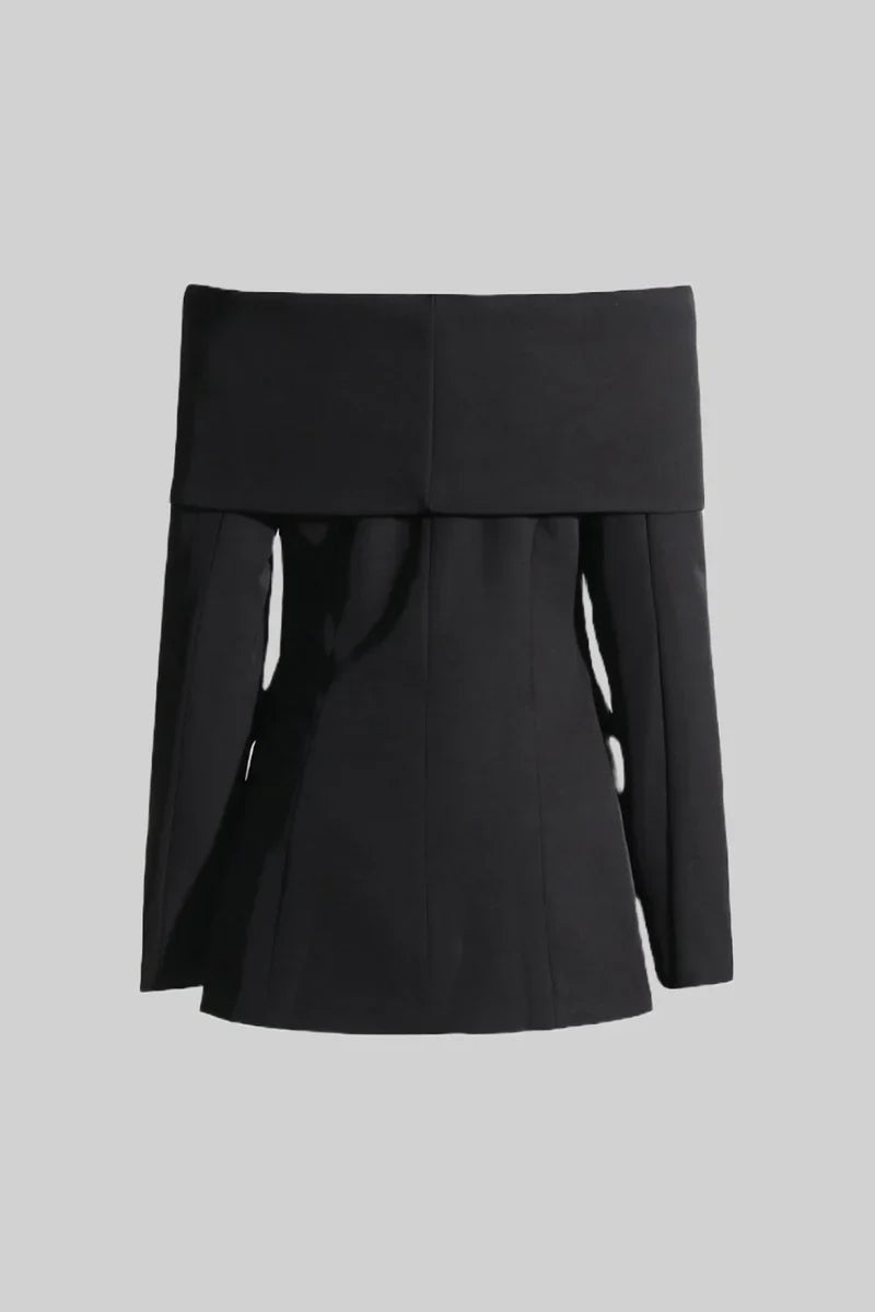 Delia™ | Black Cut Out Off Shoulders Set Two piece set