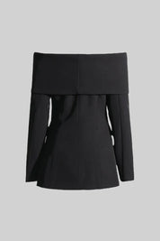 Delia™ | Black Cut Out Off Shoulders Set Two piece set