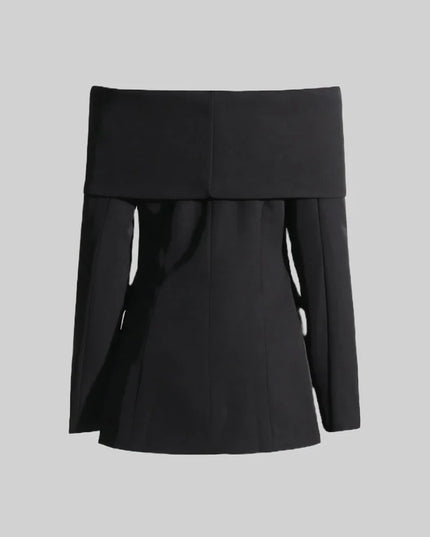 Delia™ | Black Cut Out Off Shoulders Set Two piece set