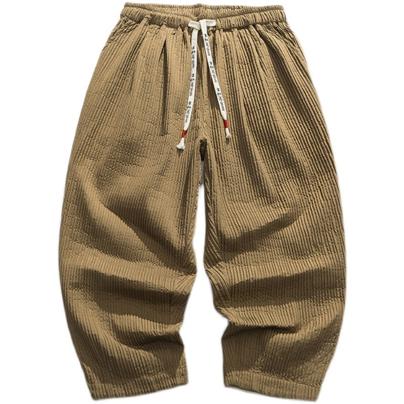 Men's Casual Loose Fit Straight-Leg Trousers Trousers