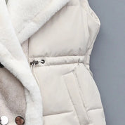 Elegant Layering Vest – Faux-Fur Collar Puffer Women's Jacket