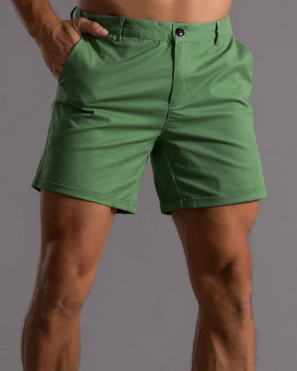 Men's Summer Linen Shorts with Pockets Green Men Shorts