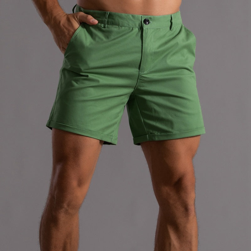 Men's Summer Linen Shorts with Pockets Green Men Shorts