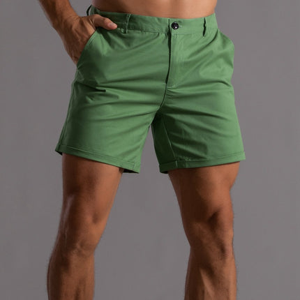 Men's Summer Linen Shorts with Pockets Green Men Shorts