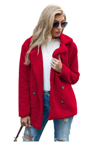 Morgan - Fleece Jacket Red Coat