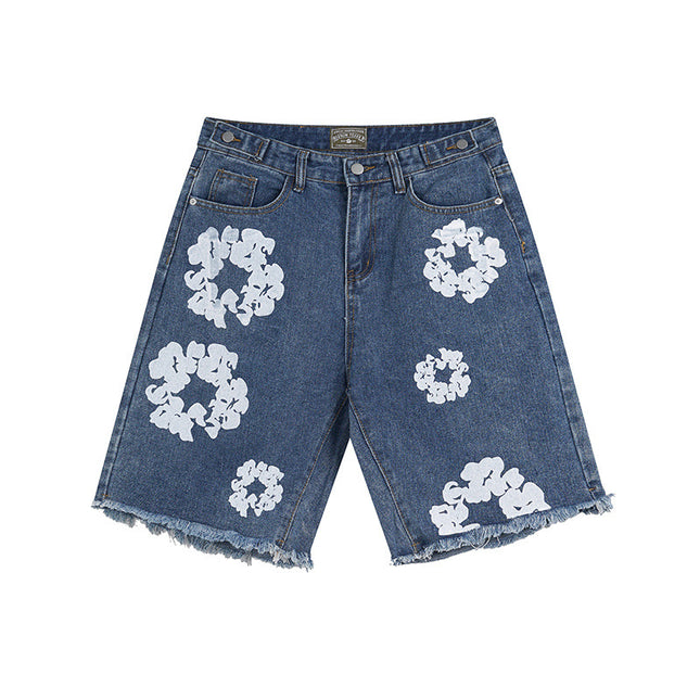 Kapok Men's Embroidered Denim Shorts