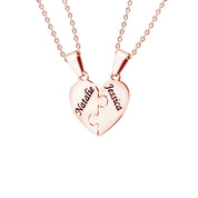 Family Heart Puzzle Necklace Rose Gold 2 Necklace