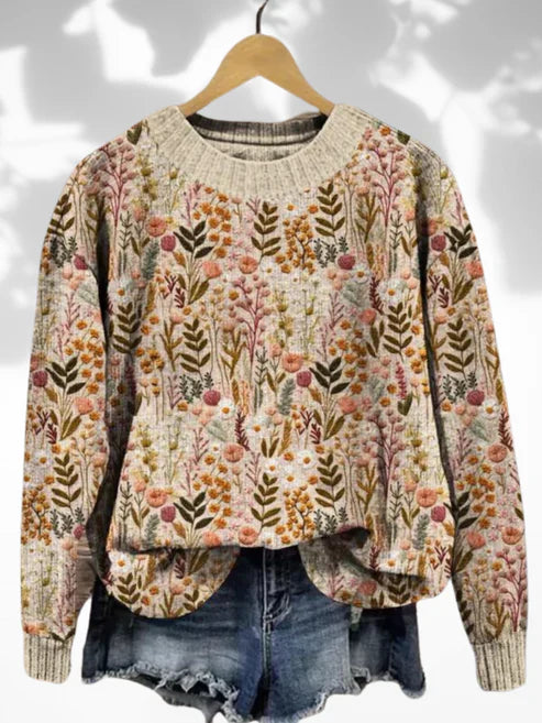 Comfortable Floral Sweater - OKOHOKO™ FASHION