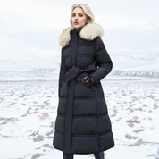 Luxury Winter Coat Black - Beige Winter Coat