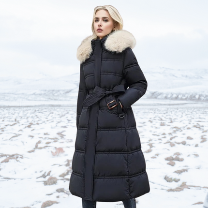 Luxury Winter Coat Black - Beige Winter Coat