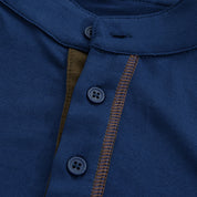 100% Cotton Colorblock Henley T-Shirt for Stylish Men T-Shirts