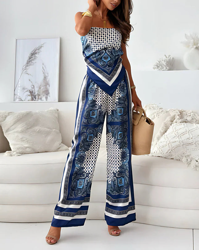 Tiana | Backless Top and Trouse Set Trousers