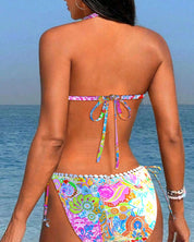 Amara | Colourful Patchwork Triangle Bikini Set TOP