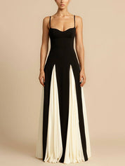Elegance Panelled Tulle A-line Slip Maxi Dress Dresses