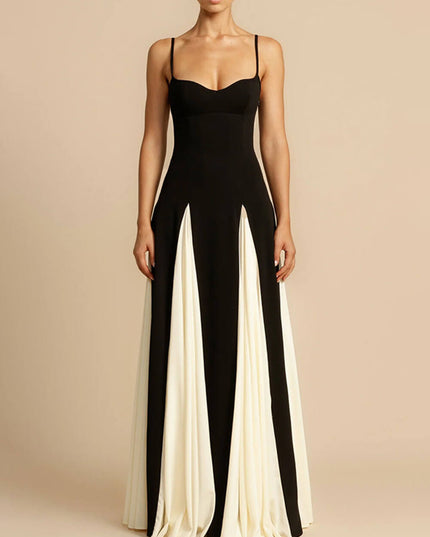 Elegance Panelled Tulle A-line Slip Maxi Dress Dresses