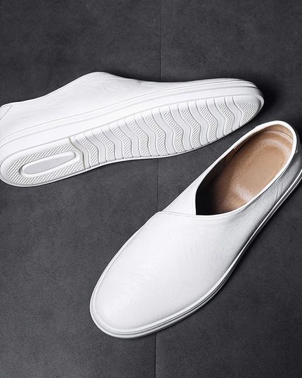 Maverick Leather Loafers White Men's Loafers
