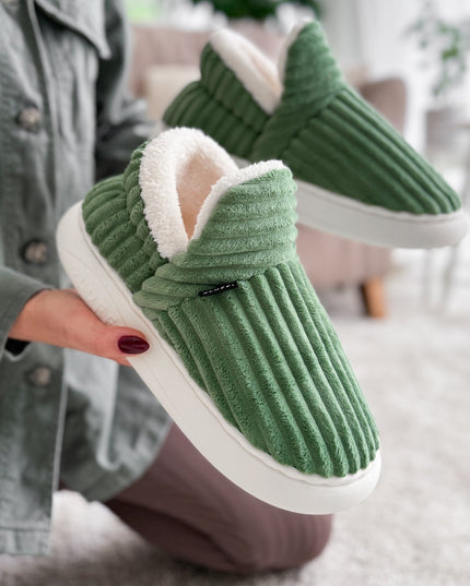 The Original Cozy Fuzzy Slippers Green Slippers