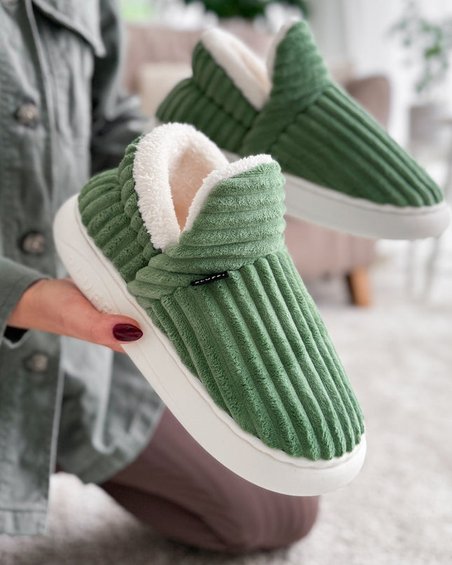 The Original Cozy Fuzzy Slippers Green Slippers