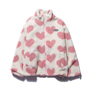 Women Heart Fleece Jacket Heart Fleece Jacket
