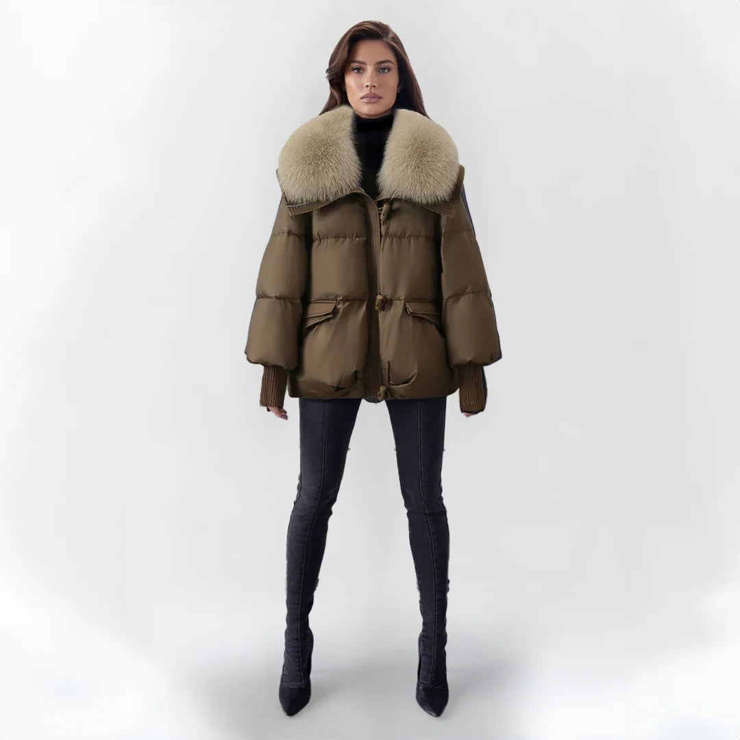 Stylish Winter Coat with Luxury Brown Parka jacket