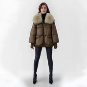 Stylish Winter Coat with Luxury Brown Parka jacket