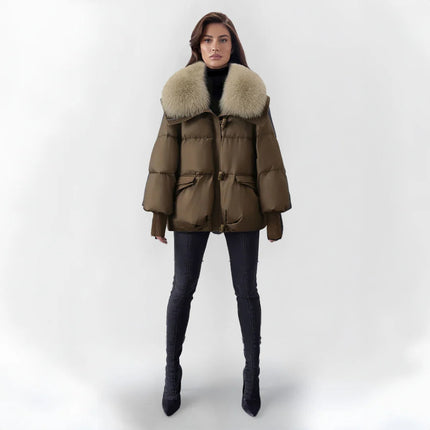 Stylish Winter Coat with Luxury Brown Parka jacket