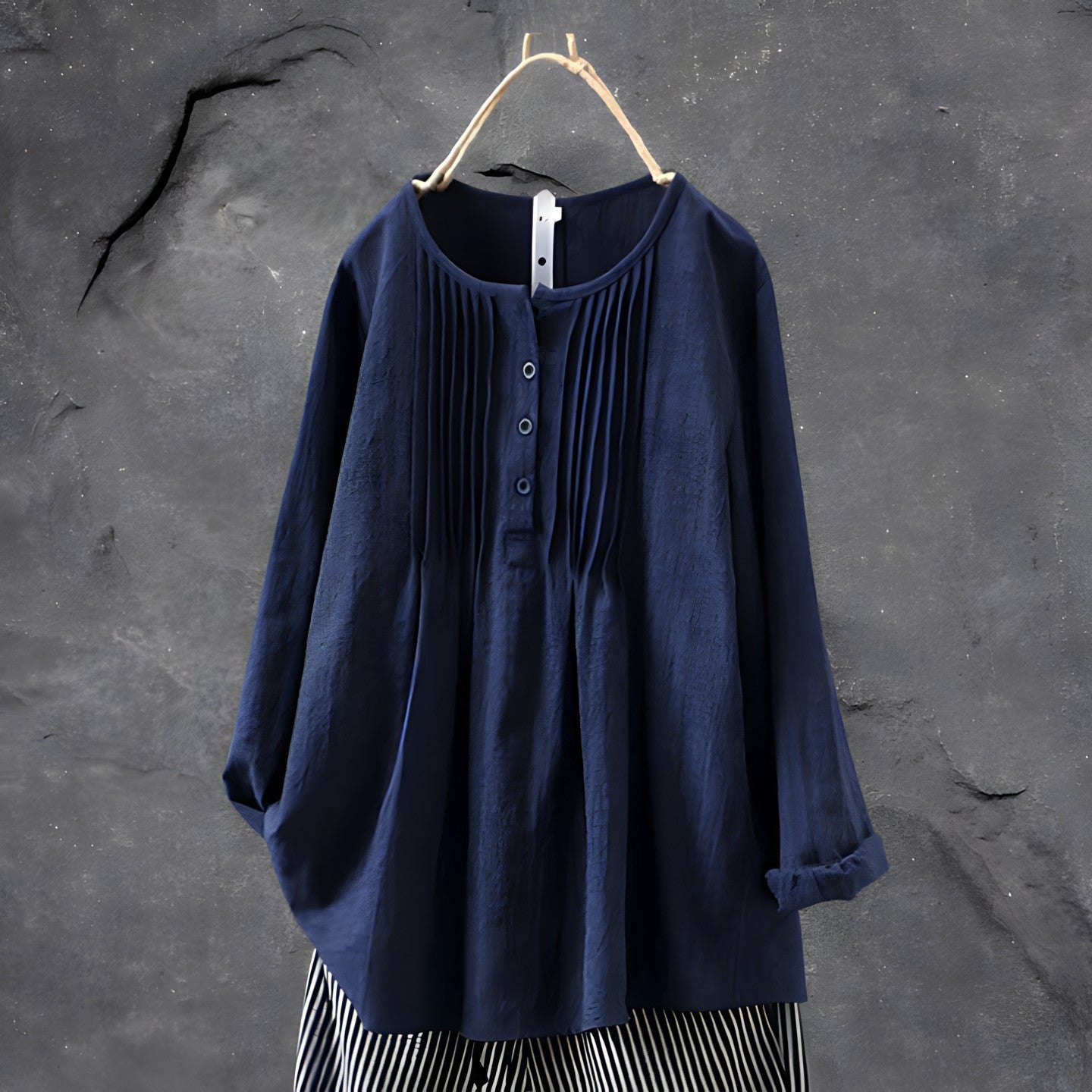 Tummy Covering Tunic Blouse Navy Blouse
