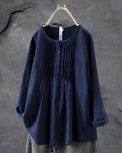 Emma™ Tummy Covering Tunic Blouse Navy Blouse