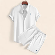 Linen Two-Piece Set White Men Set