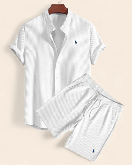 Linen Two-Piece Set White Men Set