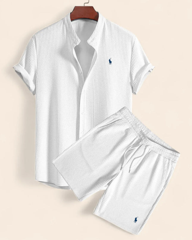 Linen Two-Piece Set White Men Set