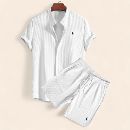 Linen Two-Piece Set White Men Set