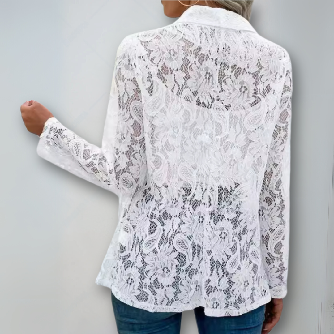 Womens Lace Blazer Tailored Fit Breathable Elegant - OKOHOKO™ FASHION