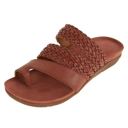 Women's Orthopedic Braided Summer Sandals Reddish brown Orthopedic Sandals