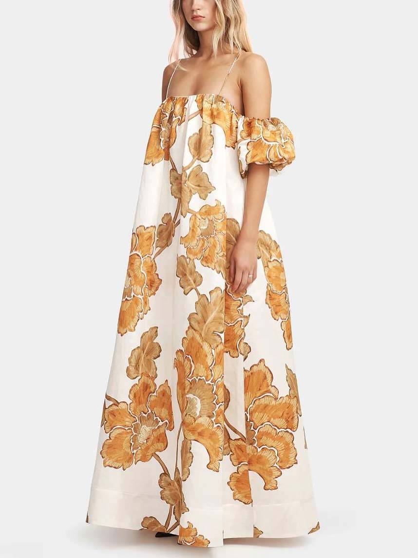 Floral Print Sling Dress Dresses
