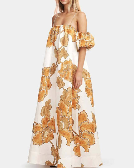 Floral Print Sling Dress Dresses