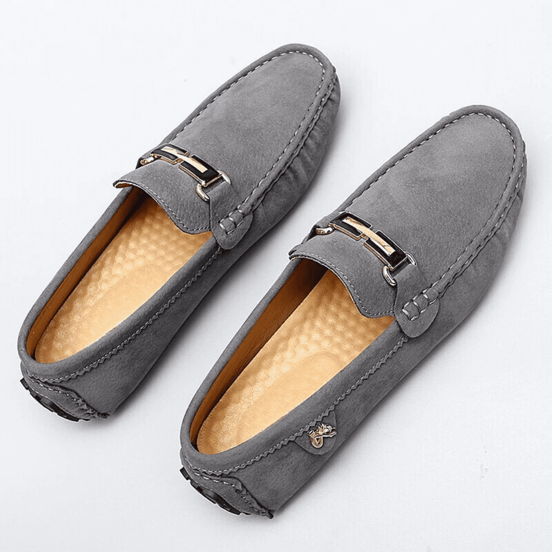 Flynn | Luxury suede loafers Grey shoes