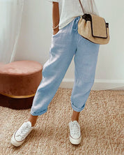 Bali - Elegant Cotton Pants Blue Pants