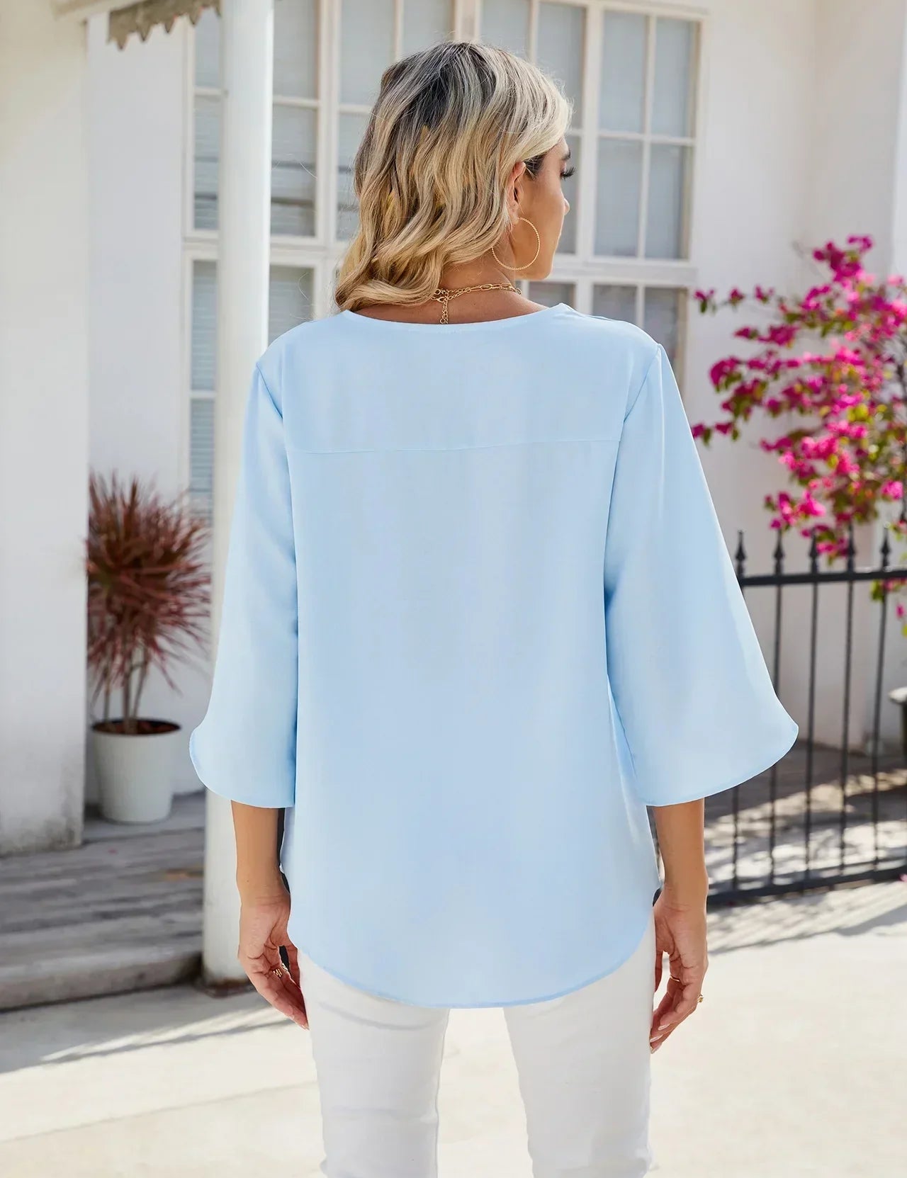 Aaliyah V-Neck Blouse Blouse