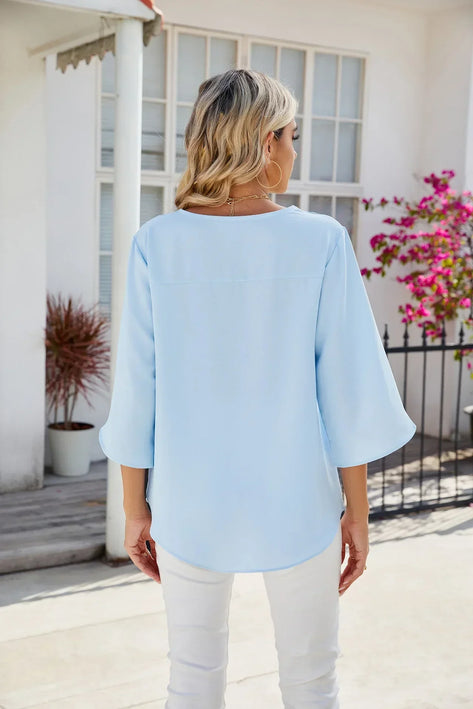 Aaliyah V-Neck Blouse Blouse