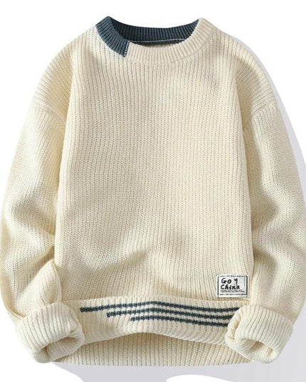 Sam | Cozy Knit Sweater Beige White