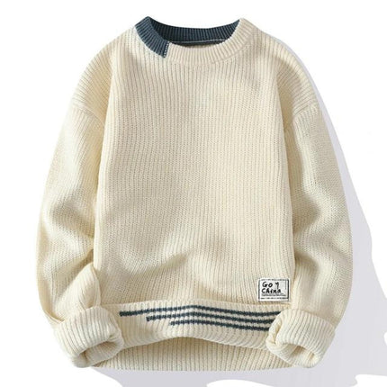 Sam | Cozy Knit Sweater Beige White