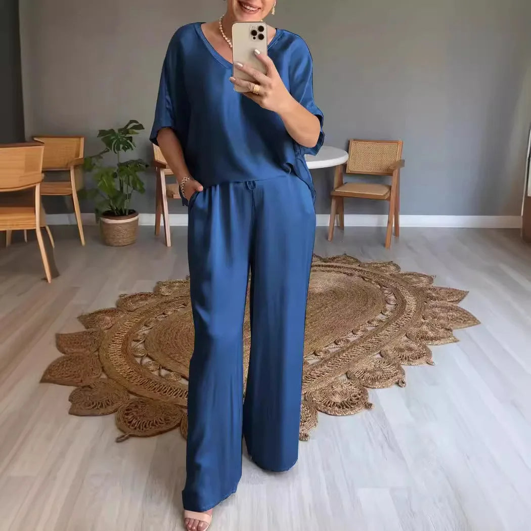 Summer Short-sleeved T-shirt Two-piece Set For Women Outfit Sets