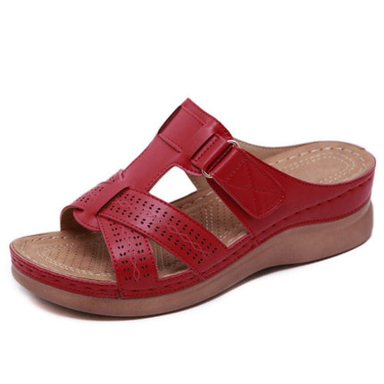 Leather Orthopedic Sandals Red Orthopedic Sandals