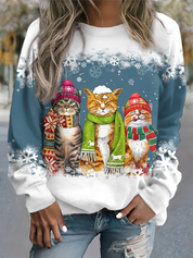 Cat Print Winter Sweatshirt - OKOHOKO™ FASHION